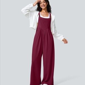 HALARA Pockets Waffle Casual Overall, Wine Red